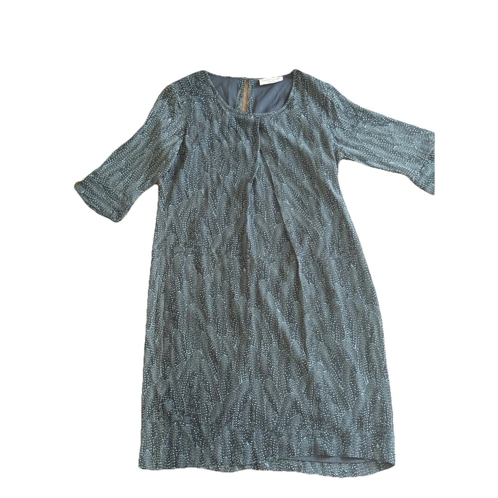 Rosemunde Copenhagen M NWOT Dress—lined Viscose Dark Abstract Feather Pattern